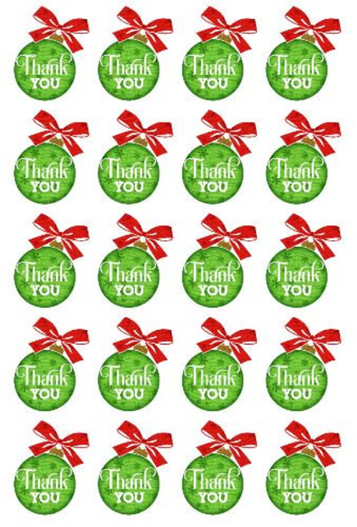 20 Thank You Christmas Stickers Happy Holidays Envelope - Etsy
