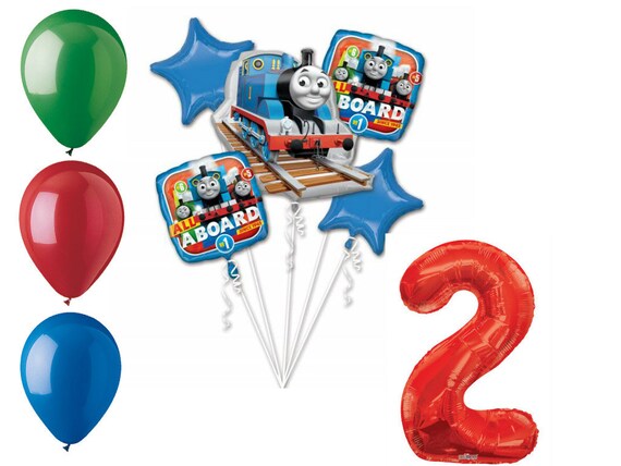 Thomas And Friends Balloon Bouquet 2nd Birthday Party Supplies Etsy
