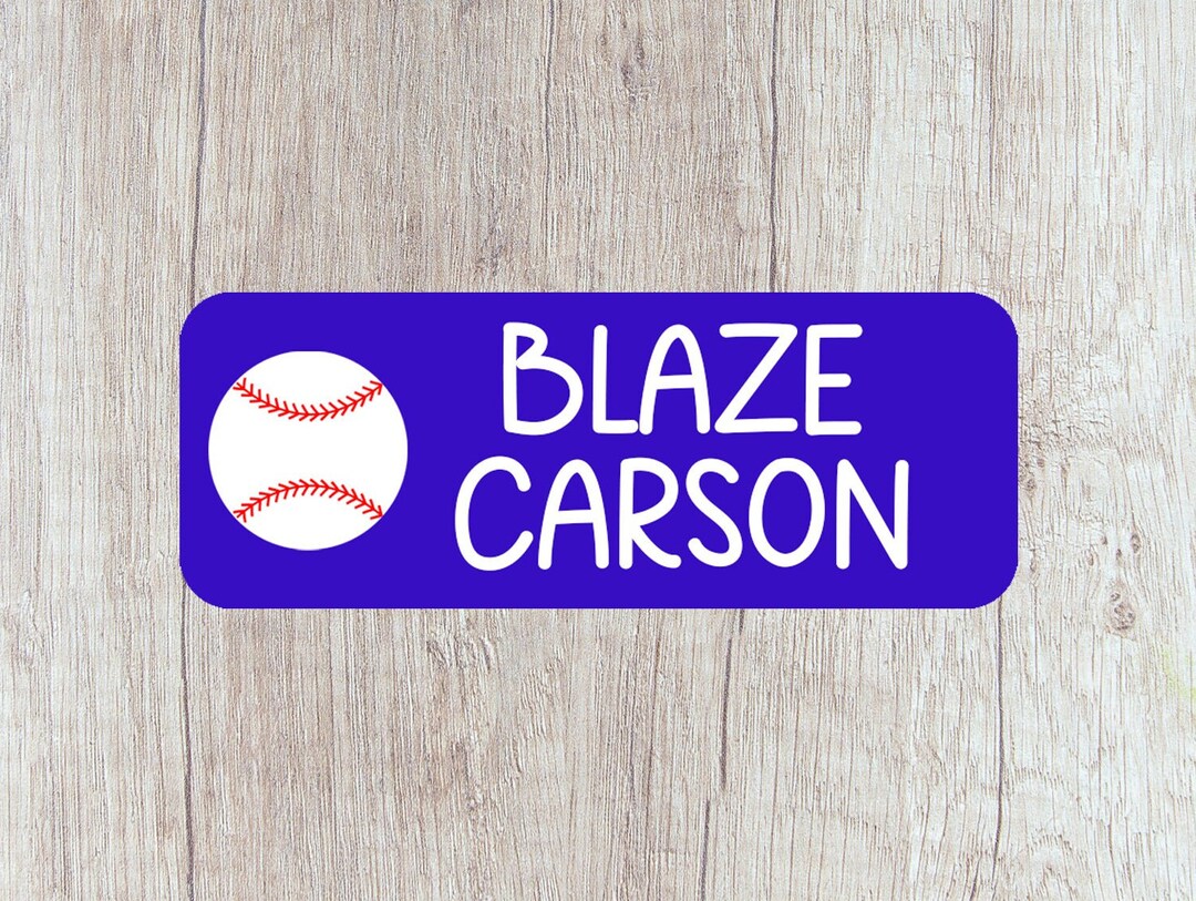 Baseball Name Label STICKERS, School Supply Labels, Daycare Name Labels ...