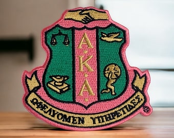 AKA shield patch, patches, 1908, Pink and Green Patch, One Patch Per Order