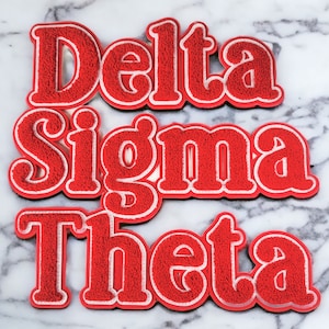 Delta Sigma Theta large chenille word patch; 1913; oo-oop; elephant; diva;