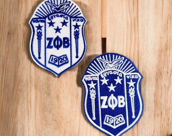 Zeta Phi Beta Shield Patch for Embroidery  4&quot; x 3&quot;