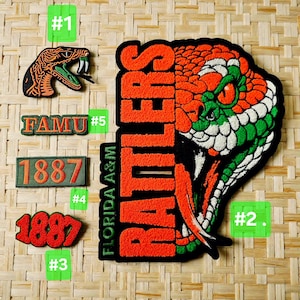 FAMU Snake and year Iron-On Patch (1 pcs) HBCU