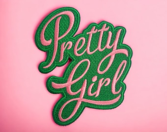 Pretty Girl - Toppa IRON ON rosa e verde, 1908, AKA