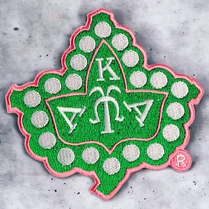 AKA Pearls and Ivy patch, patches, 1908, Pink and Green Patch, DIY Patches, Patches, ONE Patch Per Order