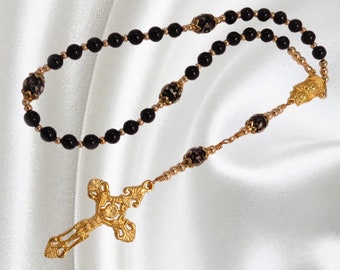 Handmade Rosary, Anglican Rosary, Episcopal Rosary, Pearl Rosary, Anglican Prayer Beads, Black Shell Pearls