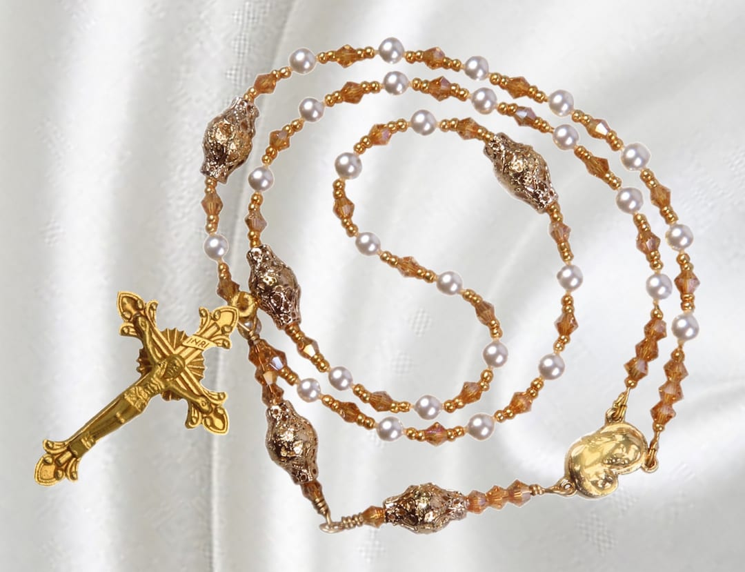 Handmade Rosary, Anglican Rosary, Episcopal Rosary, Pearl Rosary, White ...
