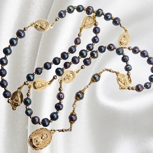 Handmade Catholic Rosary, Chaplet of the Seven Sorrows, Freshwater Pearl Rosary, Servite Rosary, Our Lady of Sorrows Rosary