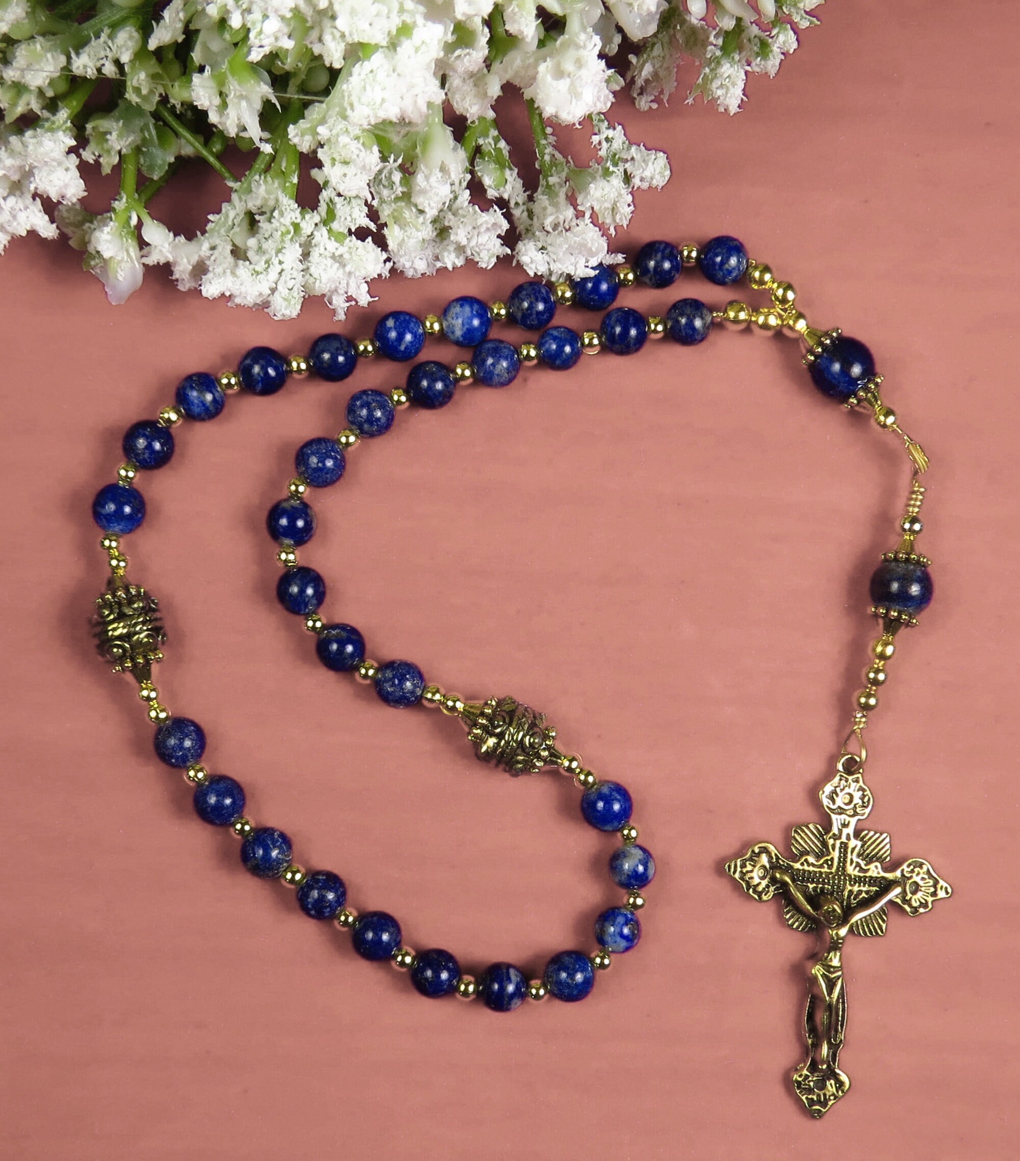 Handmade Rosary, Eastern Orthodox Rosary, Greek Orthodox Rosary, Orthodox Rosary, Lapis Lazuli