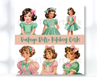 Vintage Retro Kitchsy Girl Digital Printable