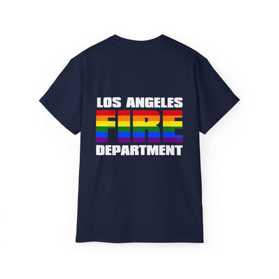 Pride LAFD Logo Front & Back Short Sleeve T-shirt - Etsy