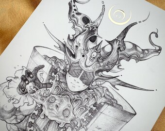 Jeune invocateur - Petite impression feuille d'or