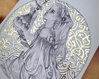 Boutique de potions - Petite impression feuille d'or
