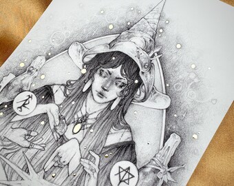 Élixir de sorcière - Petite impression feuille d'or