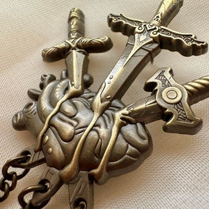 Three of Swords - Dimensional Metal Pin