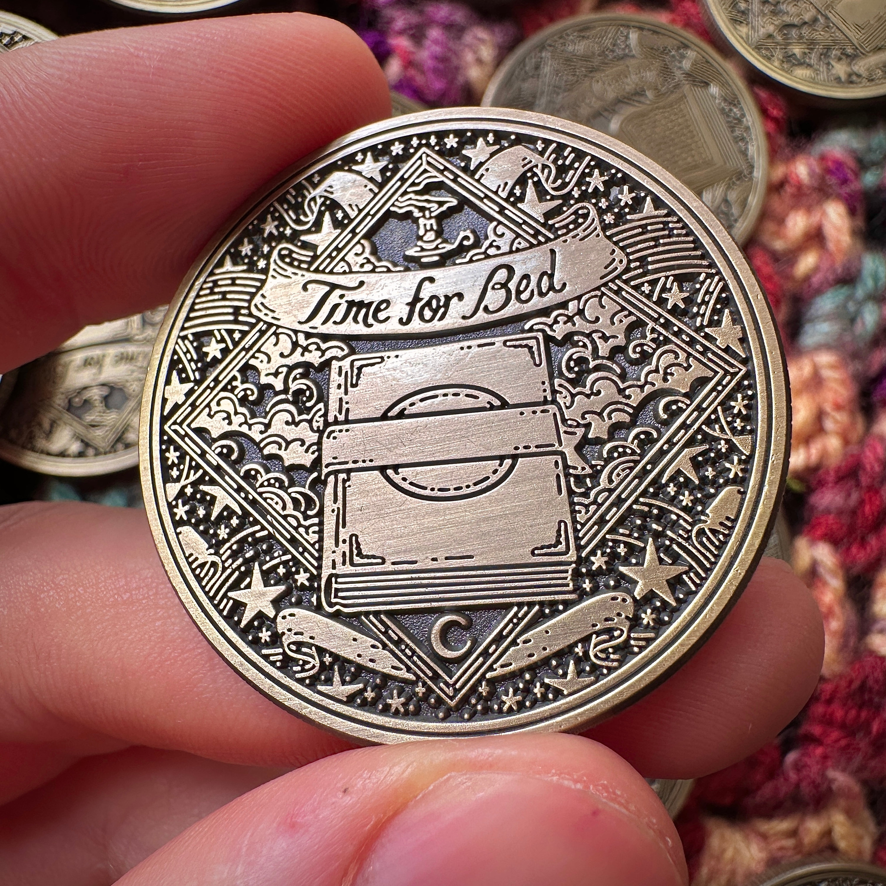 Go to Bed or One More Chapter Coin - Etsy