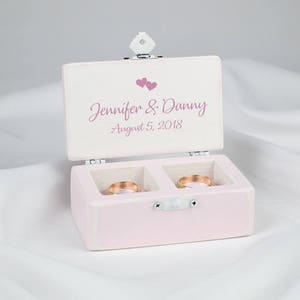 Pink Ring Box, Wedding Ceremony ring box, Pink Ring Holder, Anniversary gift, Hand made ring box for wedding ceremony