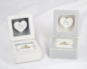 I do wedding Blush pink personalised wedding ring box with wedding vow books and wedding ring pillow Box for wedding ring Custom ring box