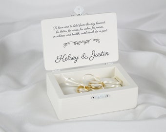 White Wedding Ceremony ring box, White Ring Box, Ring Pillow, mr and mrs ring box