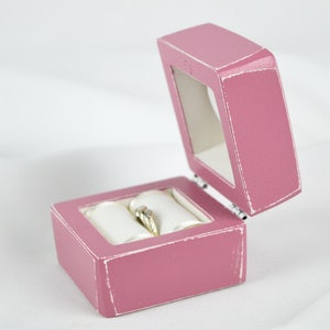 Vrucht-roze verlovingsring Doos, Voorstel Ring Doos, Trouw me ringdoos, Verjaardagscadeau. Gepersonaliseerde Ringsdoos afbeelding 5