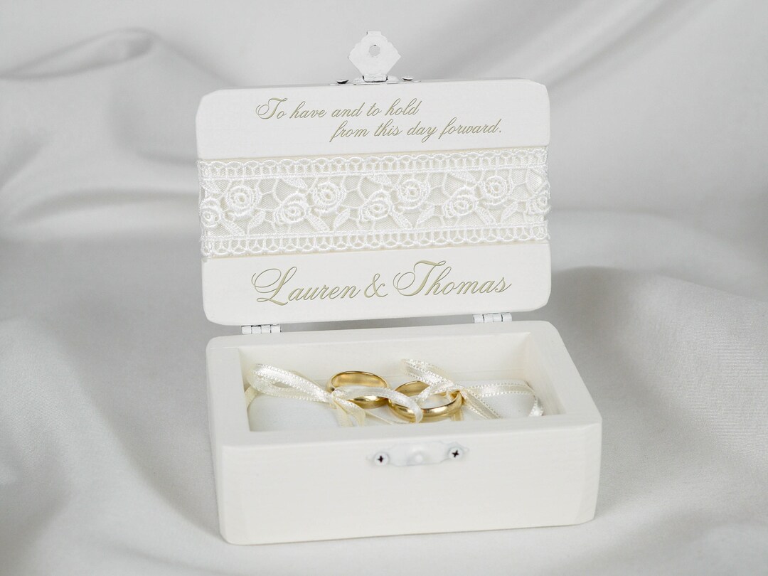 Ringbox für die Trauung Ringträgerbox weiße Trauringbox Etsy Österreich