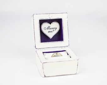 Verlobungsring Kästchen, Vorschlag Ringschatulle, Holz-Ring-Box, individuell gestaltete Ringschachtel