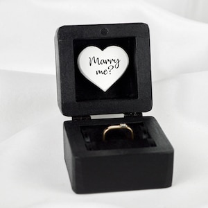 Zwarte Engagement Ring Doos, Voorstel Ring Doos, Voorstel Ring Doos, Zwart huwelijksvoorstel ringdoos, Trouw mij ringdoos
