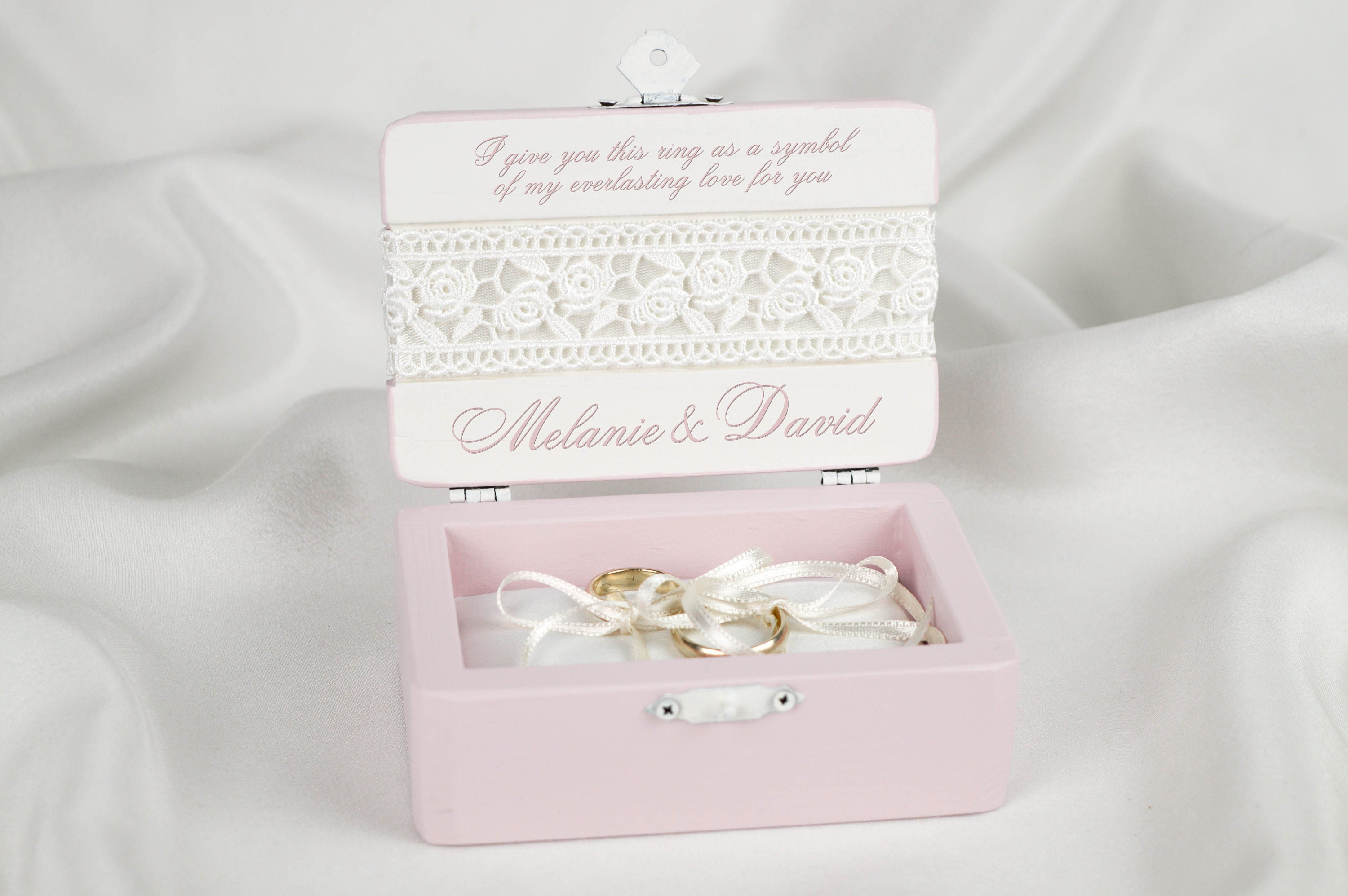 Wedding Ring Box for Ceremony Pink Ring Box Pink Wedding Ring