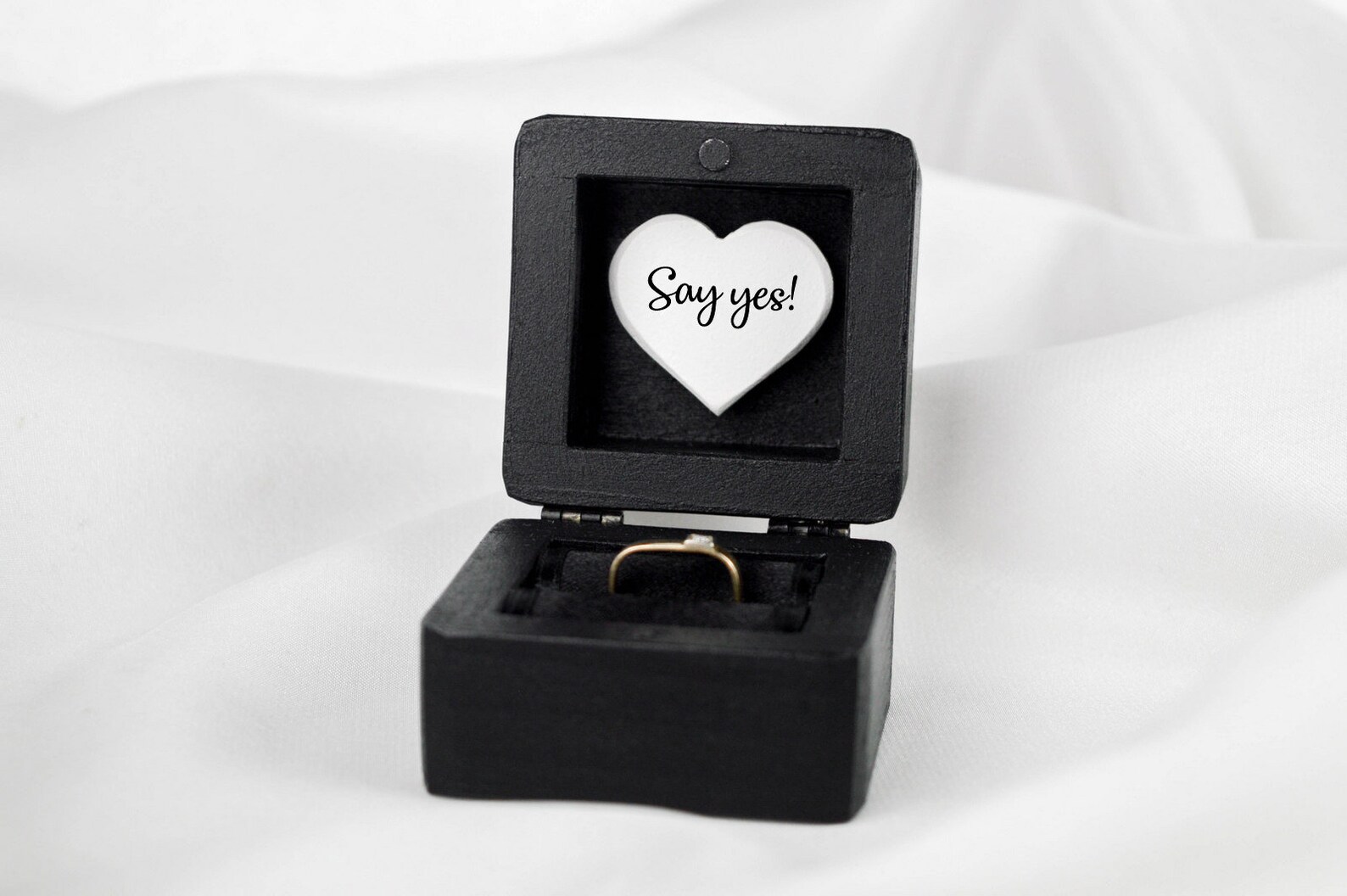 Black Proposal Ring Box Engagement Ring Box Black wedding Etsy