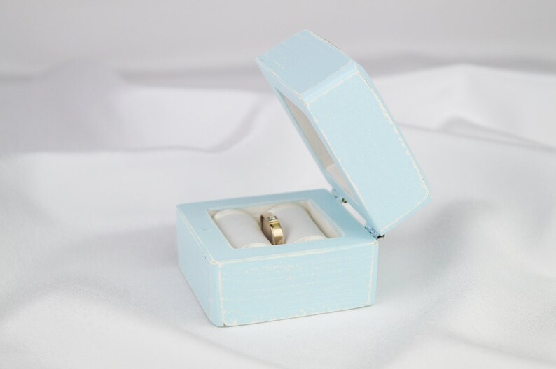 Marry Me Blue Engagement Ring Box Wedding Proposal Ring Box Etsy