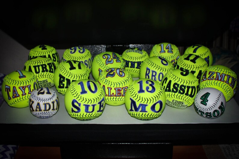 Customized Softballs & Baseballs Etsy