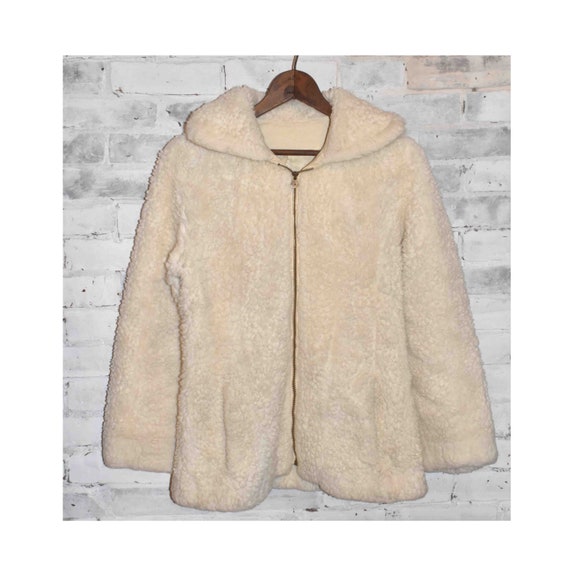Vintage Faux Shearling TEDDY Winter Jacket Small … - image 1