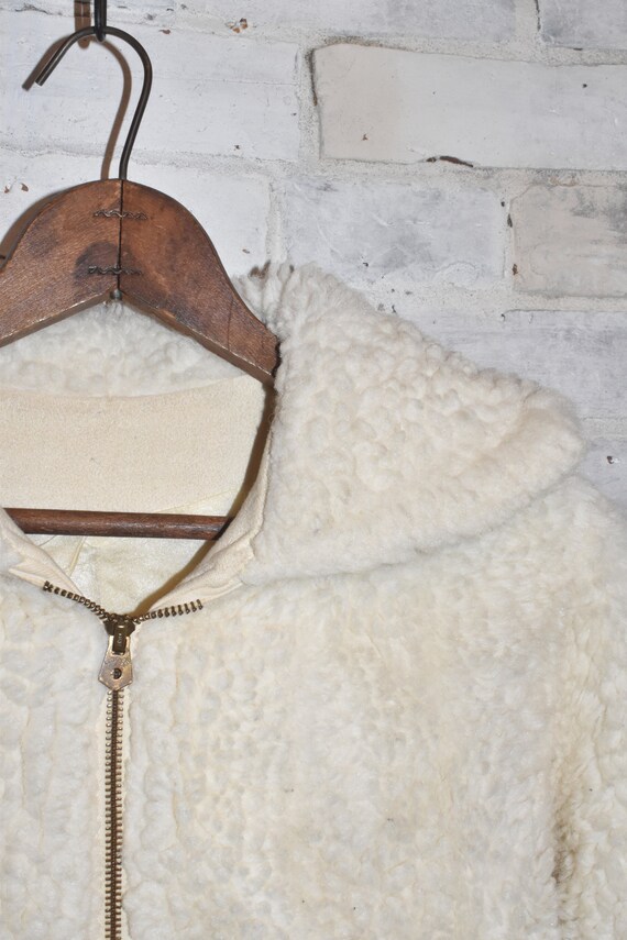 Vintage Faux Shearling TEDDY Winter Jacket Small … - image 6