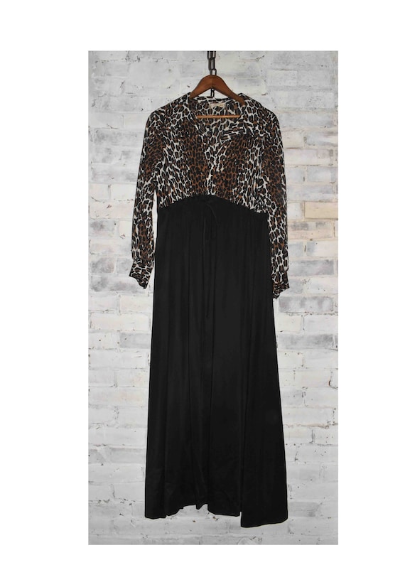 1960’s Vintage Soiree Leopard and Black Maxi Dress