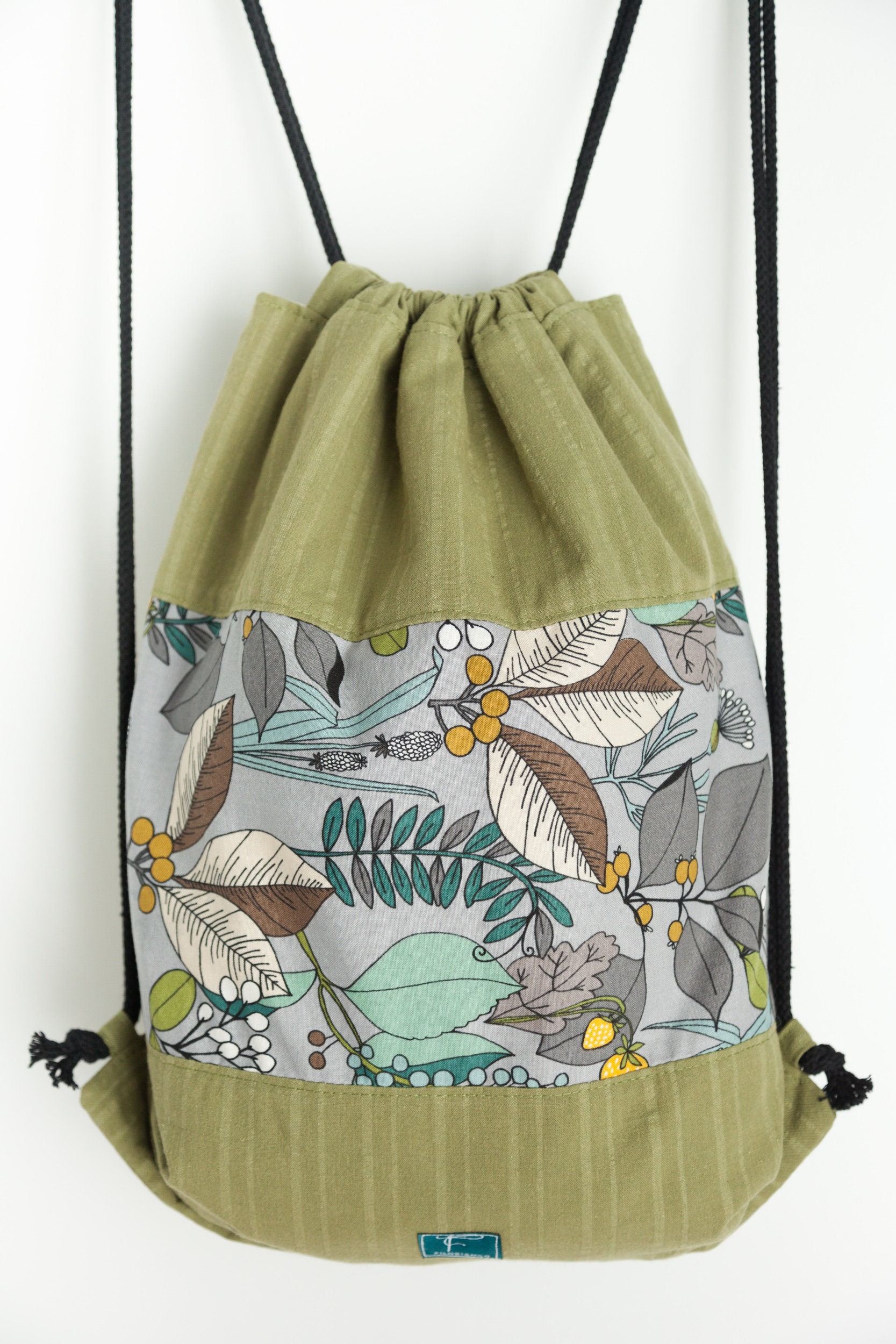 Rucksack aus floralen Stoff mit Schnürsenkeln Leichtes Etsy