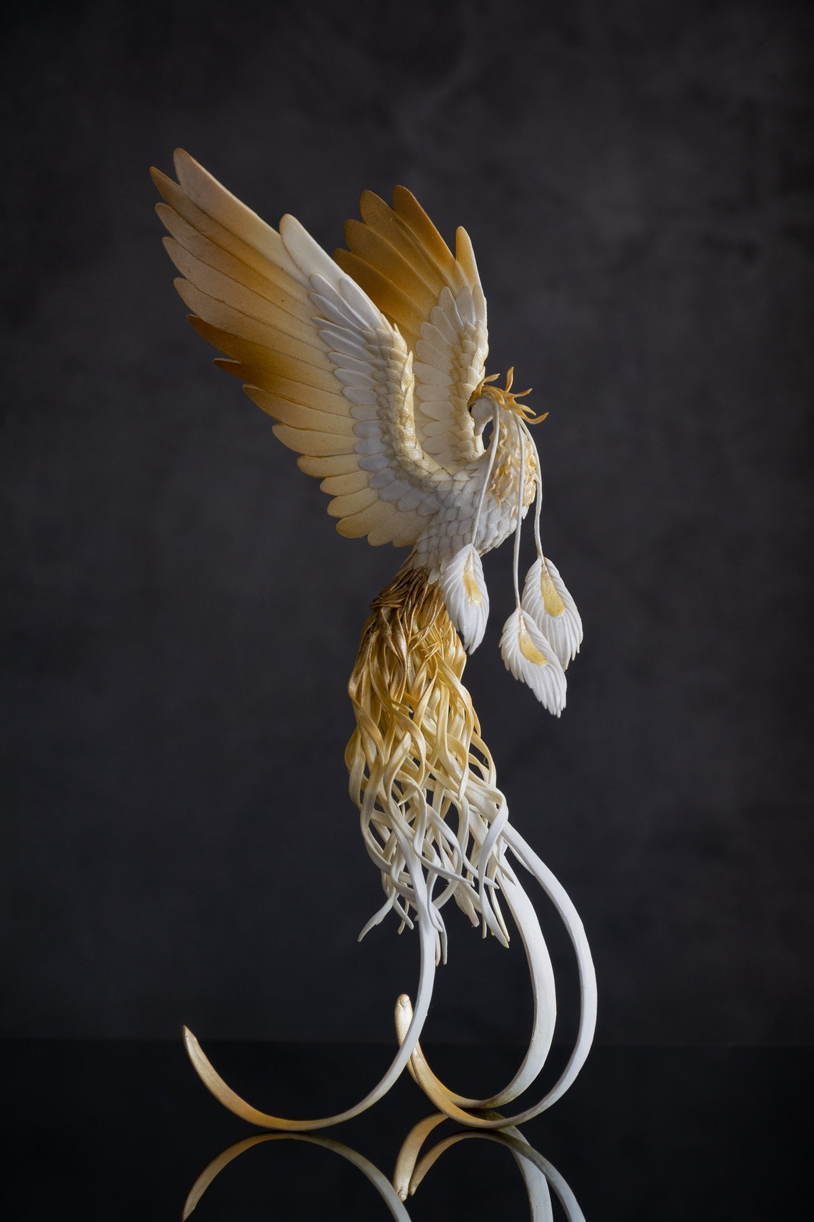 Phoenix Statue bird with air clay Fantasy OOAK phoenix Etsy