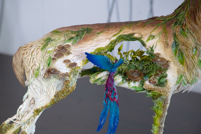 White stag statue handmade OOAK fantasy sculpture stag deer Etsy