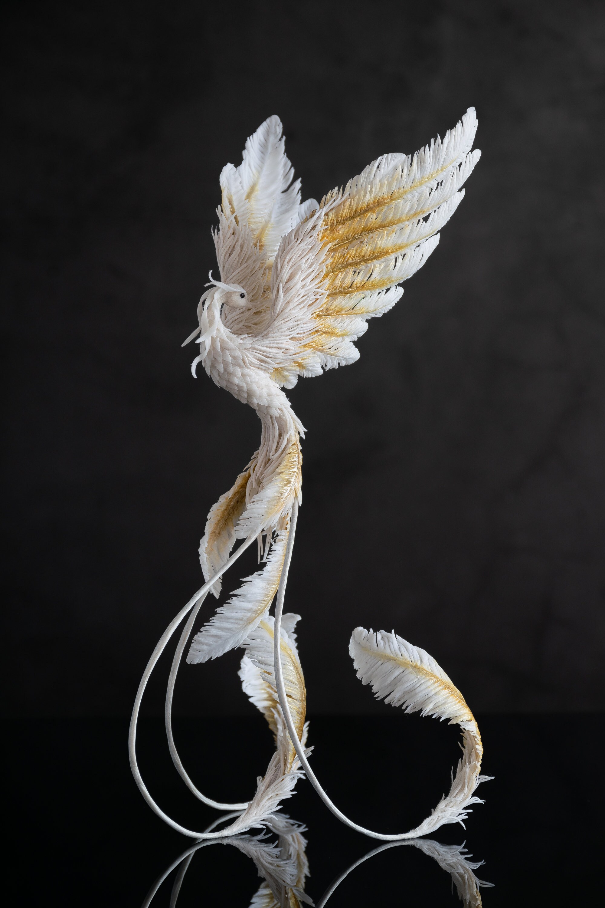 Phoenix Statue bird made of air clay Fantasy OOAK phoenix Etsy