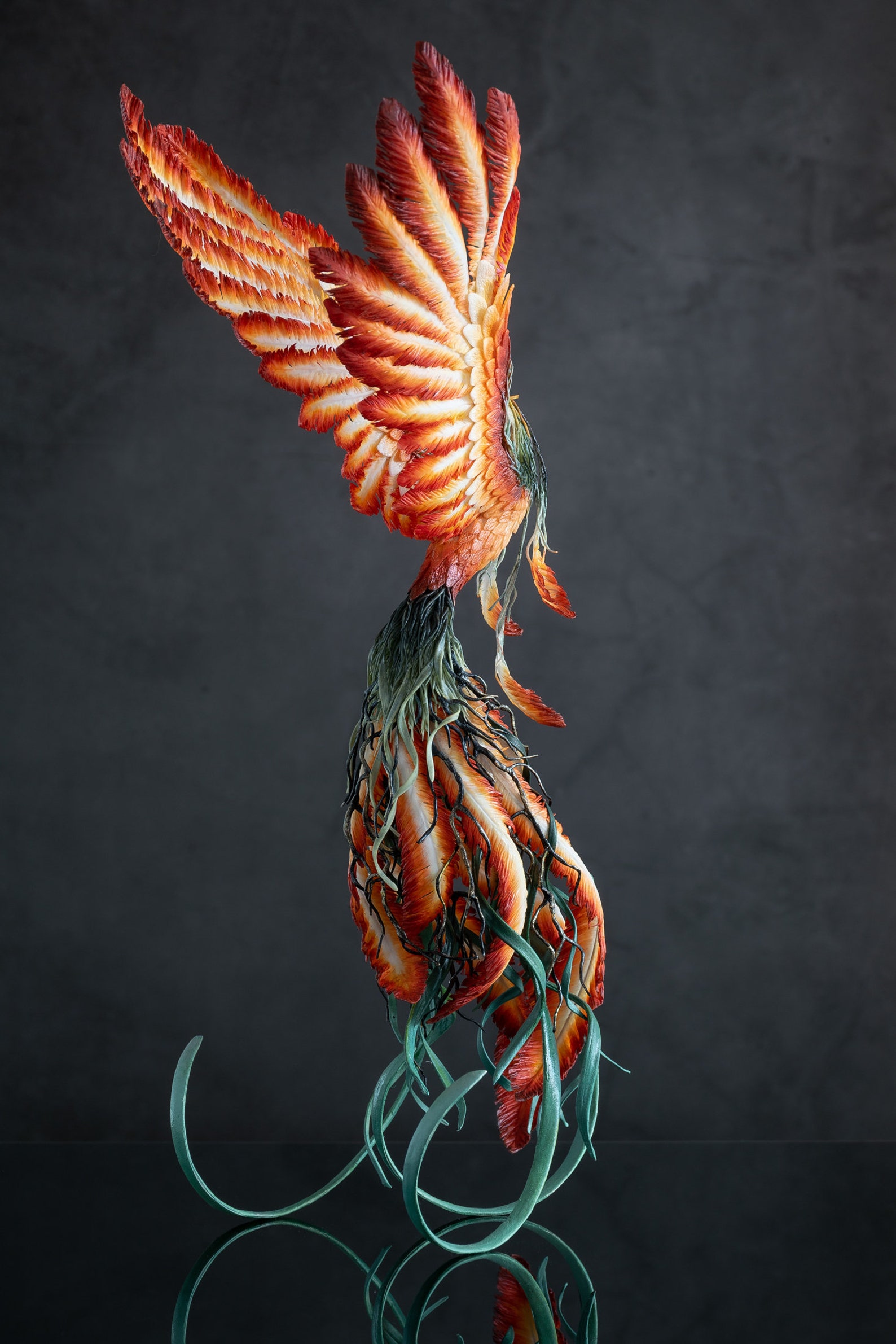 Phoenix Statue bird with air clay Fantasy OOAK phoenix Etsy