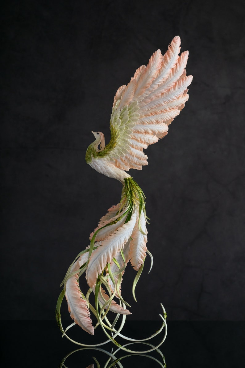 Phoenix Statue Bird Made of Air Clay Fantasy OOAK Phoenix Etsy