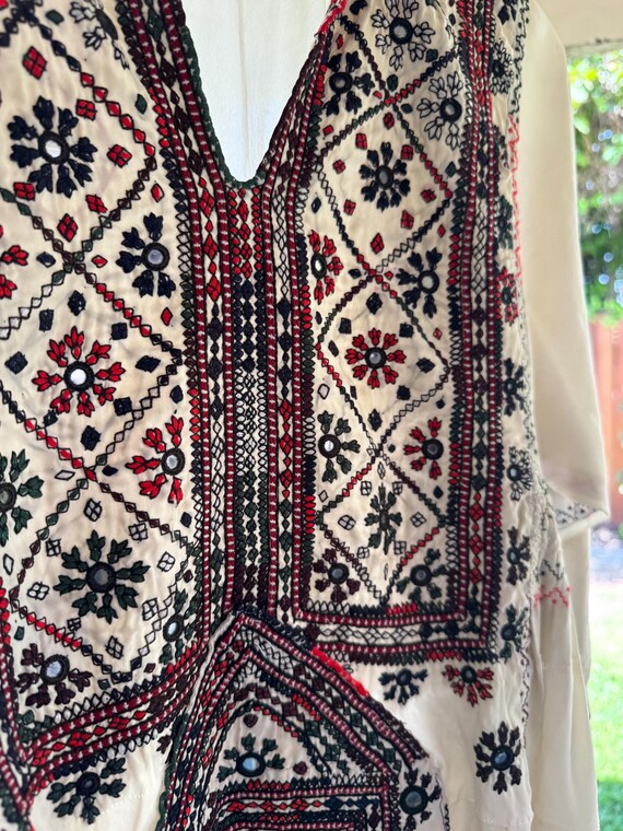 Vintage Hungarian Embroidered Mini Dress - image 3