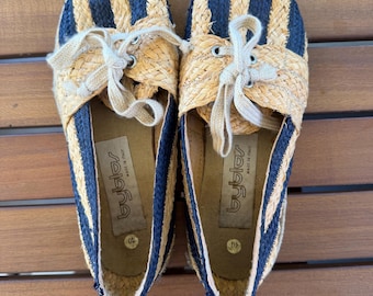 Mocassins vintage italiens Byblos en jute, taille 40