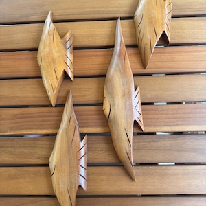 Vintage Midcentury Kitschy Four Fish Wood Hanging Art
