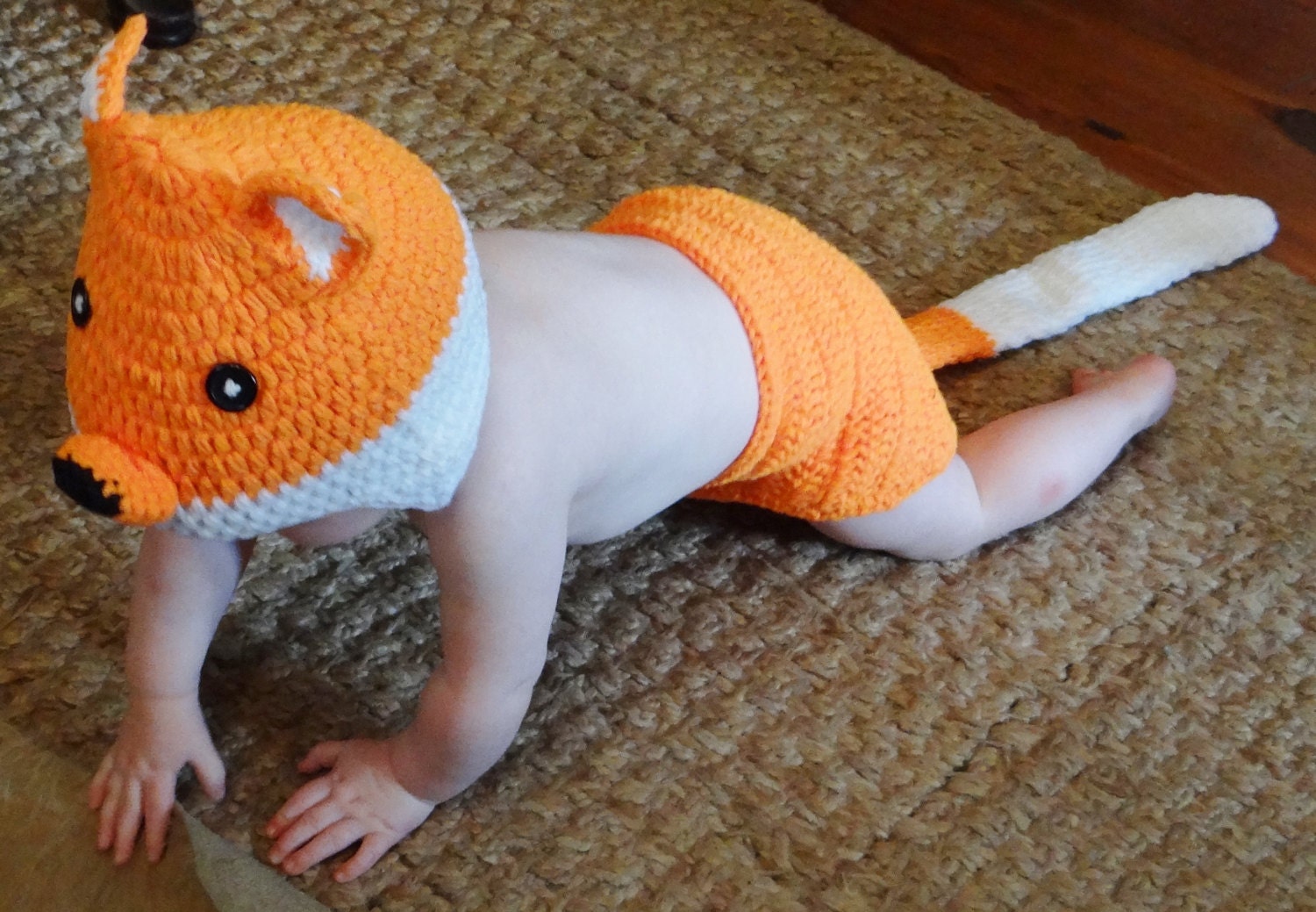 Crochet Fox Hat and Diaper Cover Etsy