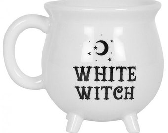 Cauldron Witches White Mug