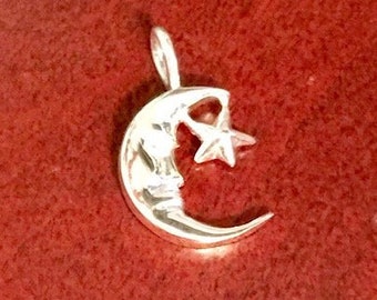 Sterling Silver Moon & Sun Charm