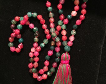 Colorful Dragon Vein 108 Bead Mala