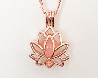 Lotus Flower & Rose Quartz Necklace