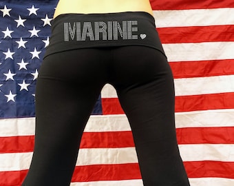 Marine Yoga Pants . Proud Marine Yoga Pants . Support the Marines . Marine Love . Proud Marine Mom Army Deployment Support Proud Marine Wife