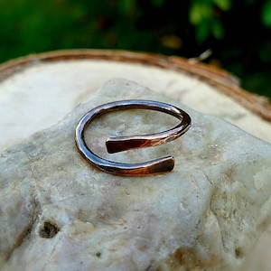 Copper Adjustable Ring, Ring for Women and Men, Oxidized Copper, Wire Wrapped Ring, Handmade Ring, Earthy Jewelry, Wrapped In Enchantment